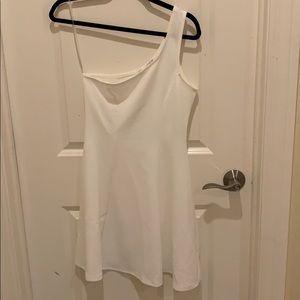 One shoulder white dress